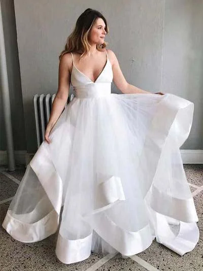 Year-End Sale Open Back Wedding Dresses Brush Train Chic Spaghetti Straps Simple Bridal Gown JKW351 Year-End Sale Open Back Wedding Dresses Brush Train Chic Spaghetti Straps Simple Bridal Gown JKW351