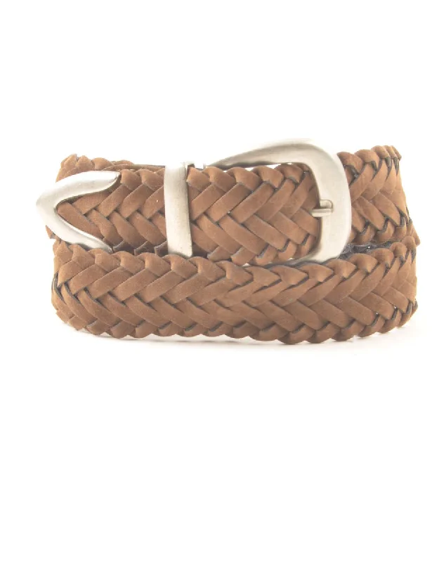 Discount Mania Light Brown Woven Belt - M
