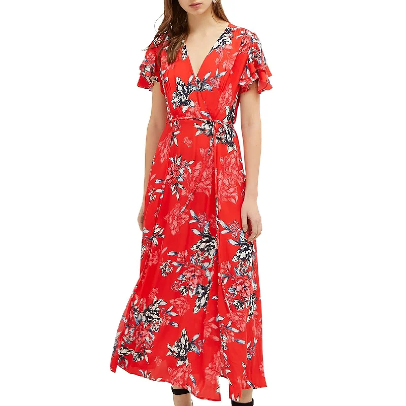 ruffle dressColetta Womens Floral Side Slits Maxi Dress