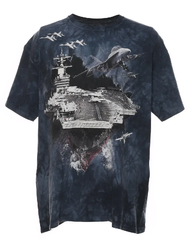 Quick Sale Multi-Colour Navy The Mountain Tie Dye T-Shirt - XL