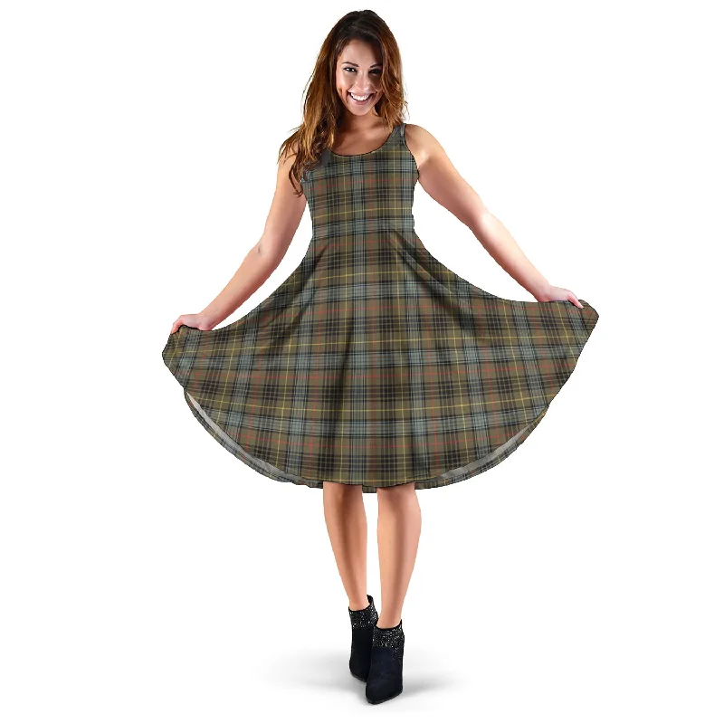 Time-Limited Offer Stewart Hunting Weathered Tartan Sleeveless Midi Womens Dress
