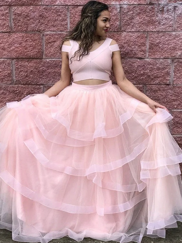 Price Rollback Two Piece Prom Dresses V-neck Aline Sexy Pearl Pink Simple Long Cheap Prom Dress JKL1281 Price Rollback Two Piece Prom Dresses V-neck Aline Sexy Pearl Pink Simple Long Cheap Prom Dress JKL1281