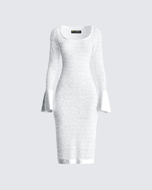 winter dressLetitia Ivory Sweater Midi Dress