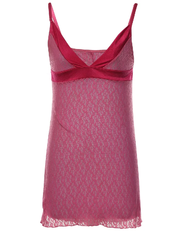 lightweight winter coatPink Lace Y2K Slip Dress - XS