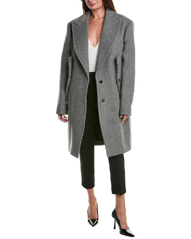 Big Discounts Michael Kors Collection Reefer Slit Sleeve Wool Coat
