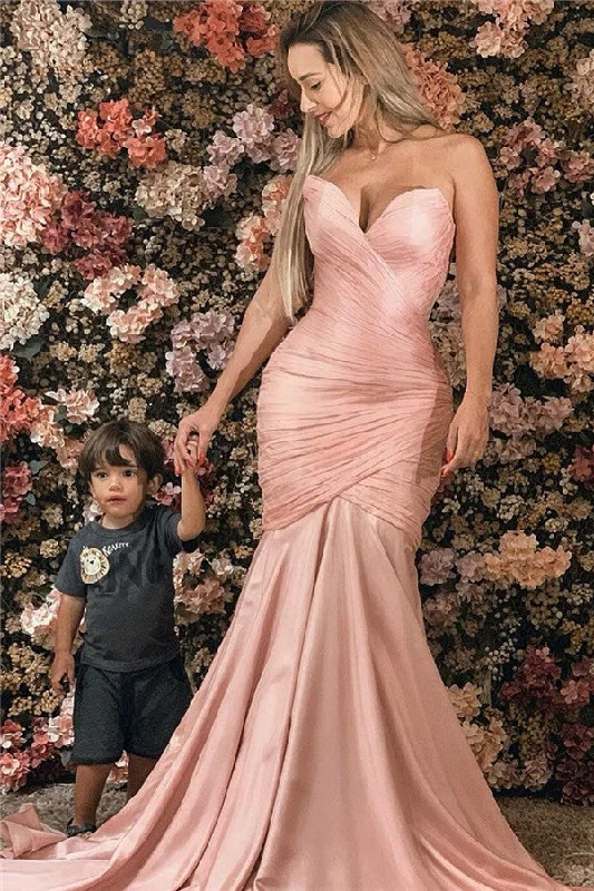 Online Only Sweetheart Mermaid Ruffles Evening Dresses Elegant Formal Gowns