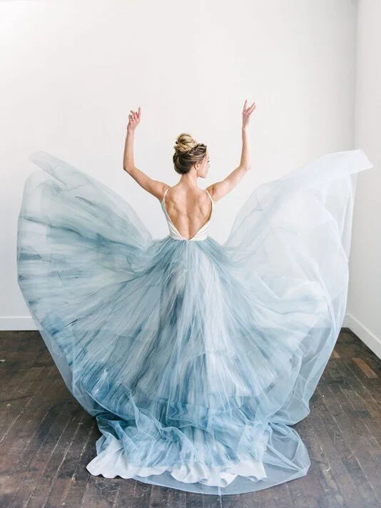 Buy Now Open Back Prom Dresses Spaghetti Straps Aline Sexy Dusty Blue Long Simple Prom Dress JKL1288