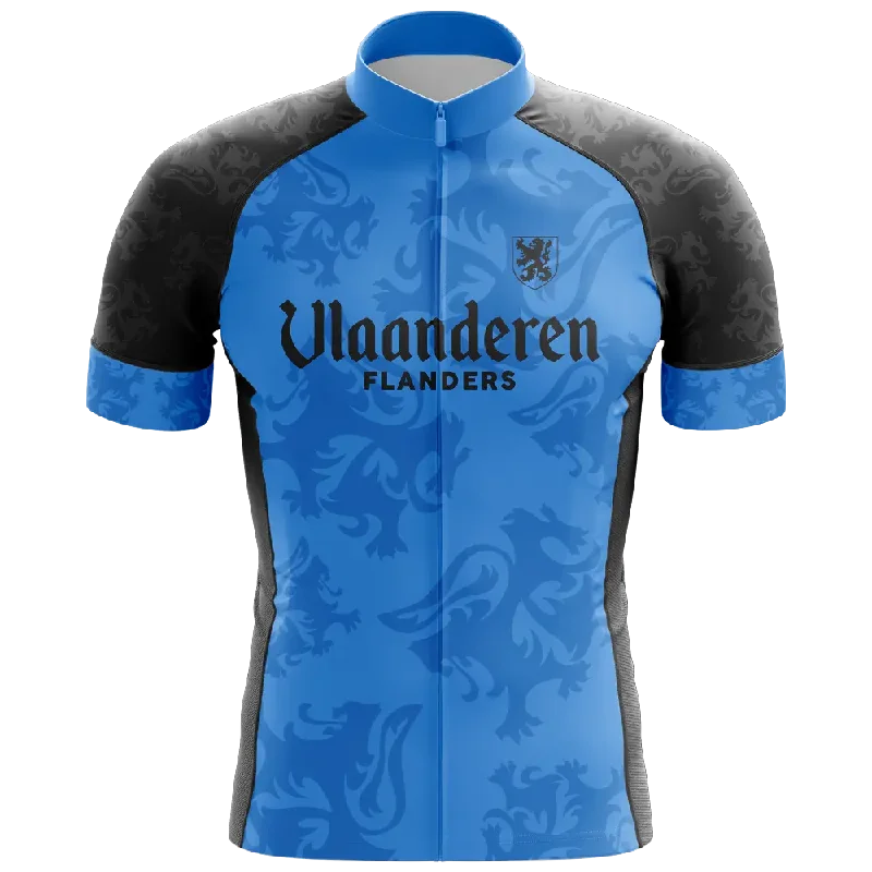 athletic style hoodieVlaanderen Flanders Blue Short Sleeve Cycling Jersey