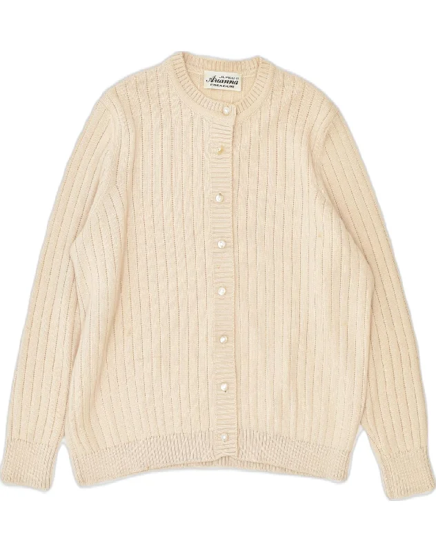 Online Only cozy hoodie for cold weatherVINTAGE Womens Cardigan Sweater UK 16 Large Beige