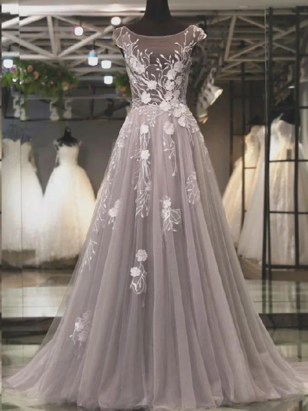 Great Bargains Beautiful Prom Dresses Scoop Lace Sweep Train Tulle Long Prom Dress JKL807 Great Bargains Beautiful Prom Dresses Scoop Lace Sweep Train Tulle Long Prom Dress JKL807