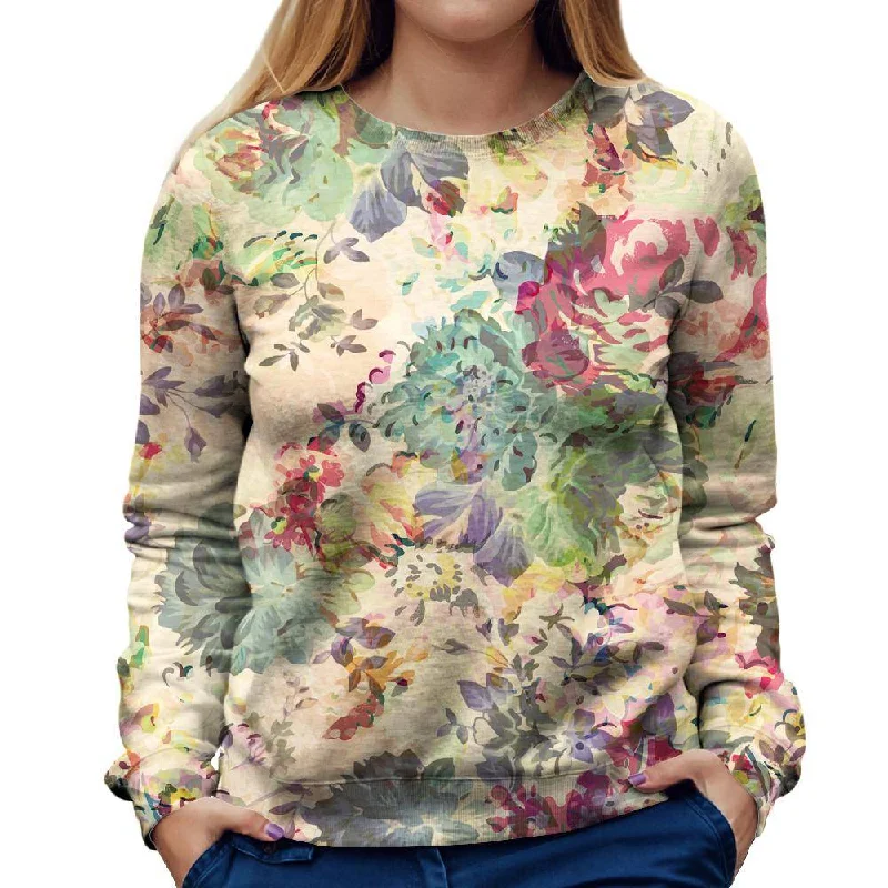 Early Bird Discount fitted workout sweatshirtFlower Abstraction Womens Sweatshirt