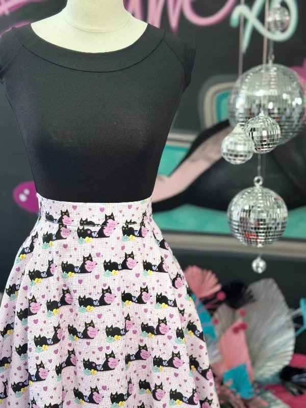 office dressPink Cats Skater Skirt