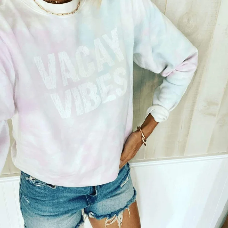 Price Cut stylish performance hoodieVacay Vibes Tie-Dyed Crew
