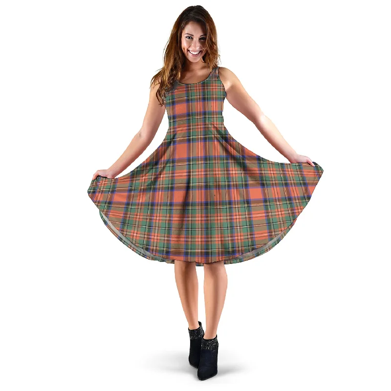 Savings Event Stewart Royal Ancient Tartan Sleeveless Midi Womens Dress