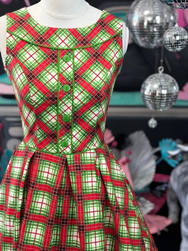 casual slip dressRed Tartan Holiday Elizabeth Dress