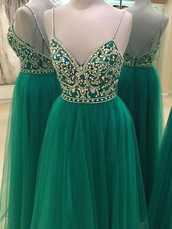 Discount Deals Chic Prom Dresses Spaghetti Straps A-line Rhinestone Long Tulle Prom Dress JKL763 Discount Deals Chic Prom Dresses Spaghetti Straps A-line Rhinestone Long Tulle Prom Dress JKL763