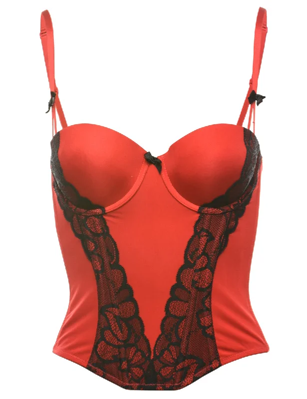 Special Savings Black & Red Contrast Bustier - S