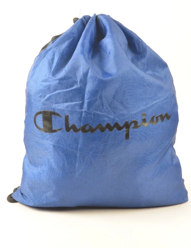Exclusive Savings Champion Black & Blue Drawstring Backpack - M