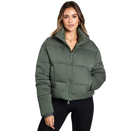 Shop and Save Girlfriend Collective Womens/Ladies Cropped Puffer Jacket
