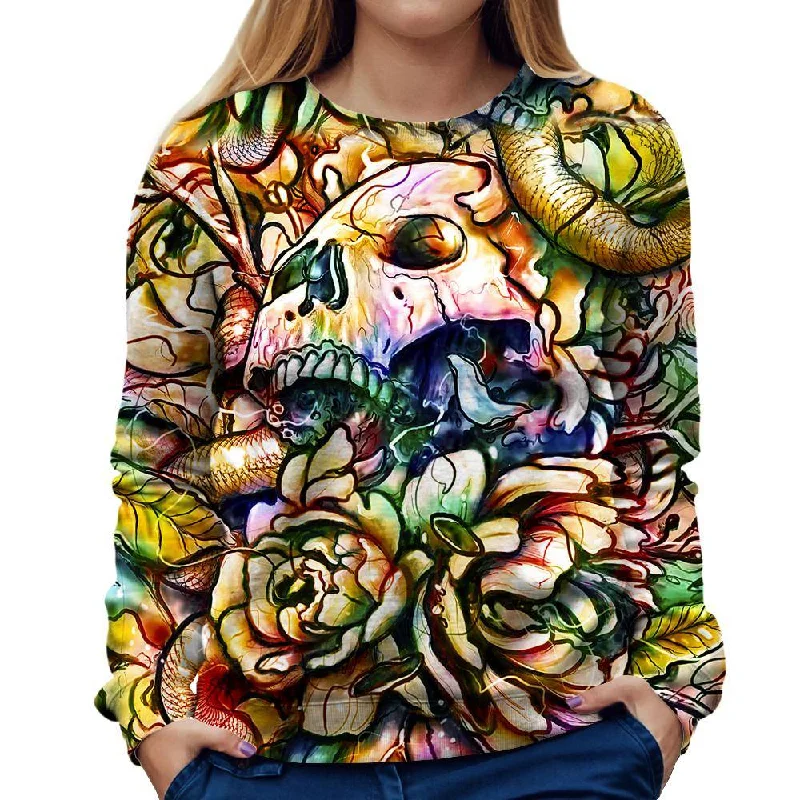 Shop and Save performance hoodie for gymFloral Skull Womens Sweatshirt