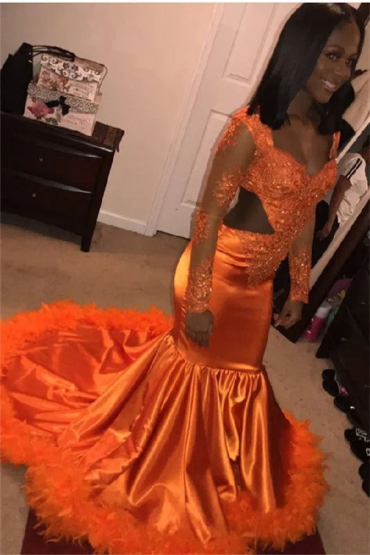 Savings Spectacular Chic V-Neck Long Sleevess Appliques Tulle Sequins Mermaid Floor-Length Prom Dresses Savings Spectacular Chic V-Neck Long Sleevess Appliques Tulle Sequins Mermaid Floor-Length Prom Dresses