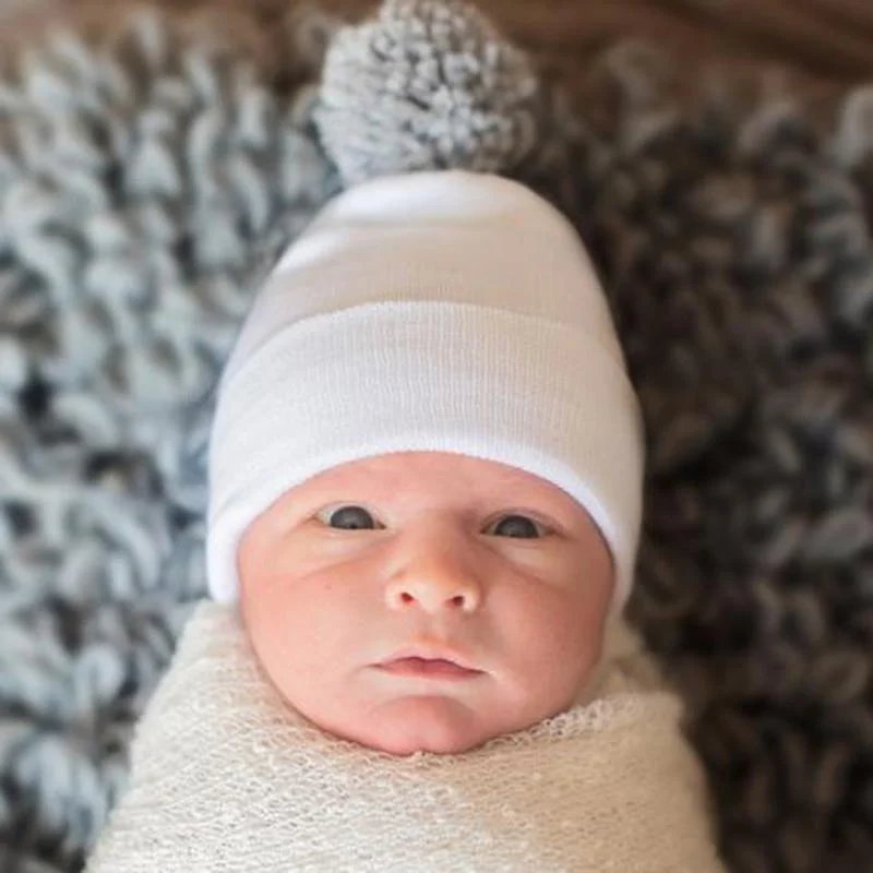 luxury dressIlyBean White with Grey Pom Hat