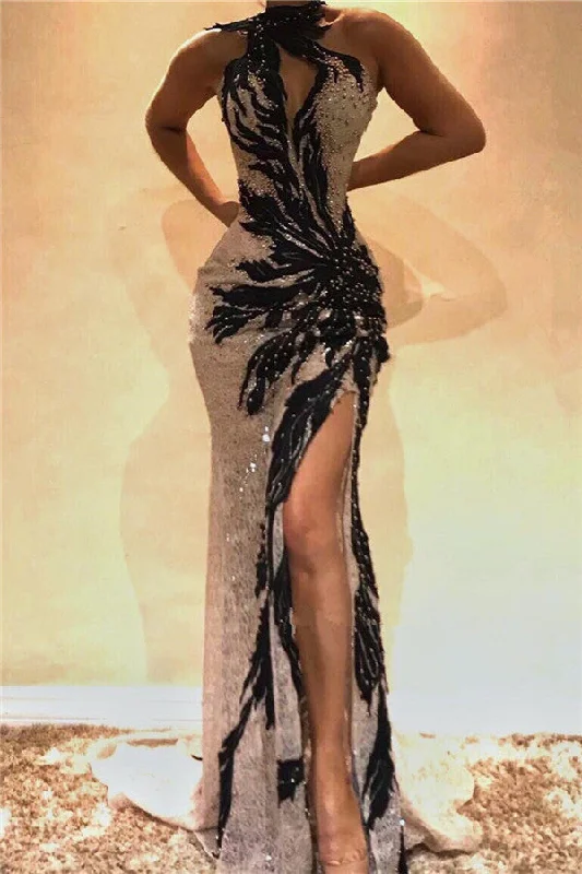 Fantastic Offers Unique High neck Silver Sparkle Black Lace Beading Mermaid Formal Prom Dresses Fantastic Offers Unique High neck Silver Sparkle Black Lace Beading Mermaid Formal Prom Dresses