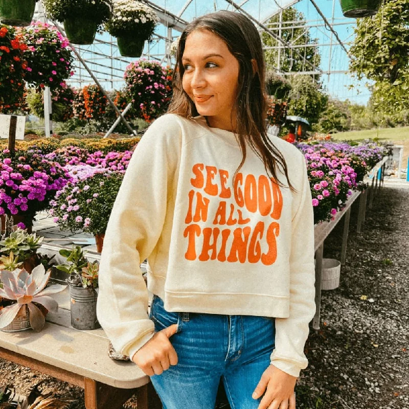 Markdowns long-sleeve athletic hoodieSee Good Cropped Sweatshirt