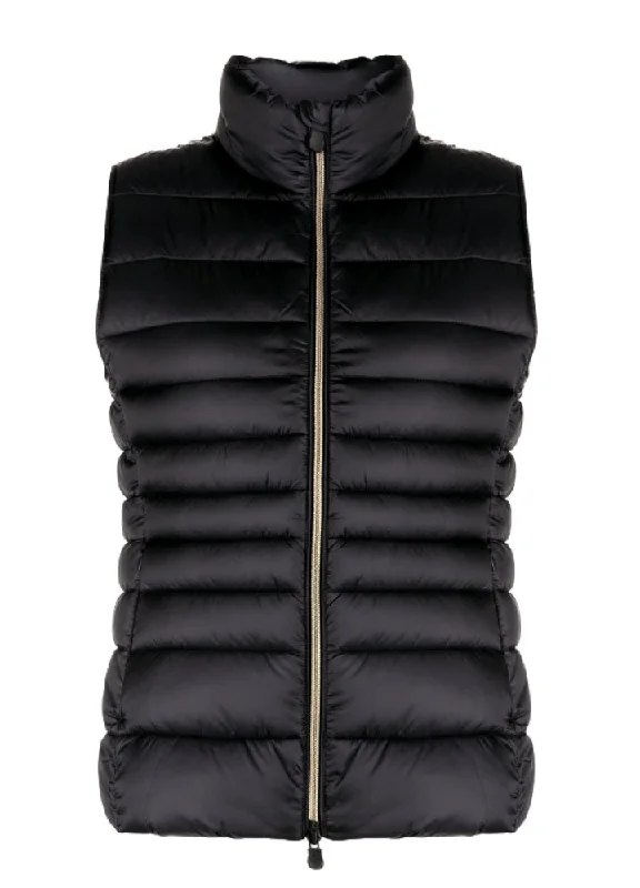 Savings Galore Save the Duck Women's Lynn Puffer Vest, Black, 1