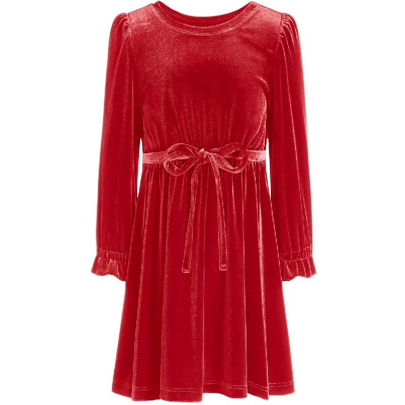 chic slip dressGirls Velour Holiday Fit & Flare Dress