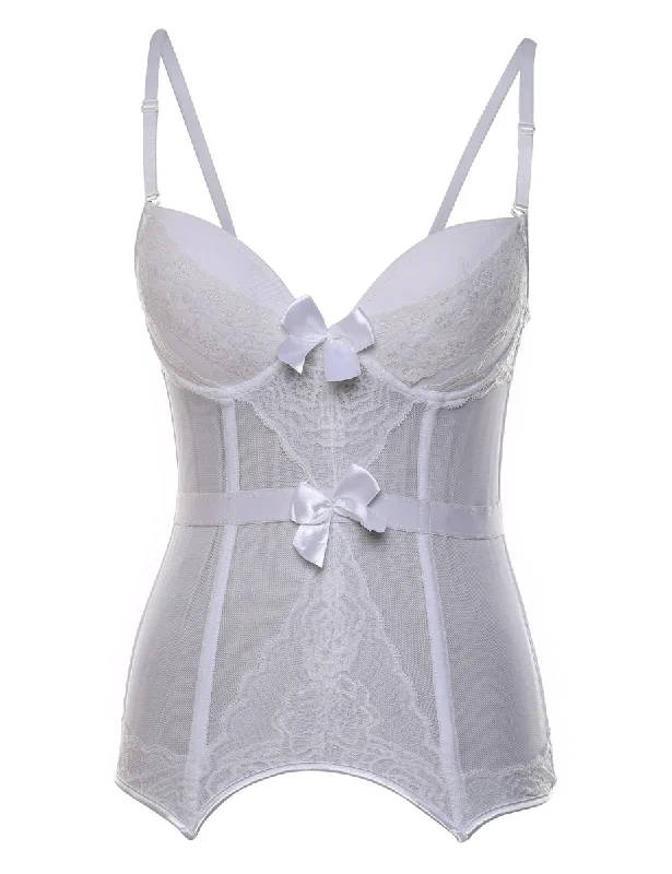 insulated coatWhite Sheer Lace Bustier - S