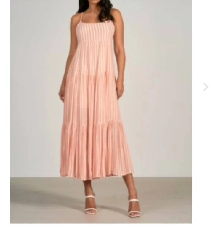 Year-End Sale floral wrap dressMaxi Dress In Coral Stripe