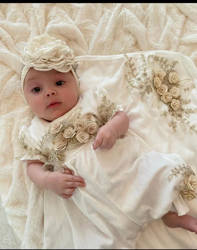 wool dressIvory Gold Romper and Headband