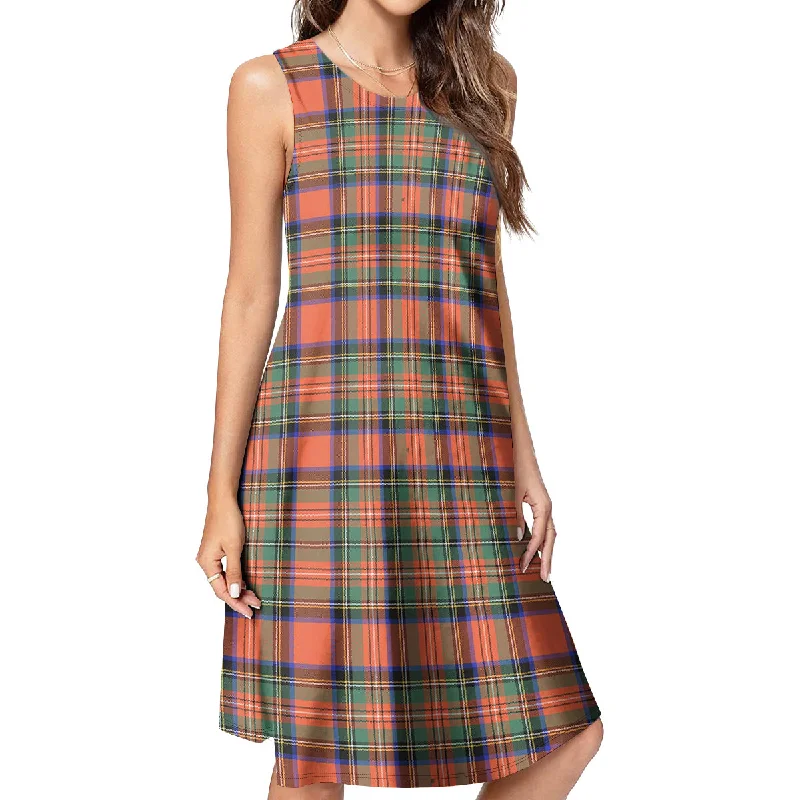 Act Fast Stewart Royal Ancient Tartan Womens Casual Dresses