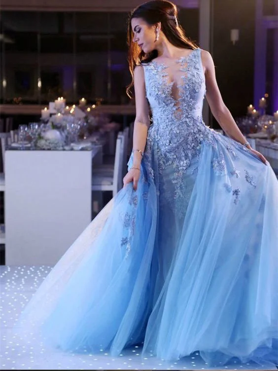 Flash Deals Beautiful Prom Dresses Aline Appliques Blue Long Lace Chic Prom Dress JKL1434 Flash Deals Beautiful Prom Dresses Aline Appliques Blue Long Lace Chic Prom Dress JKL1434