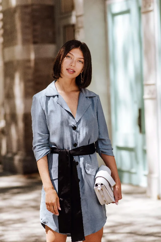 Midnight Sale Cielo Blue Blazer Dress