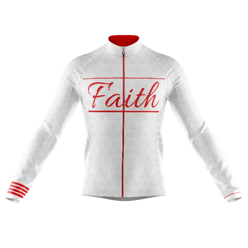 Lowest Prices sporty casual hoodieFaith White & Red Long Sleeve Cycling Jersey