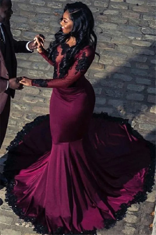 Bargain Blast Gorgeous Scoop Long Sleevess Appliques Tulle Mermaid Floor-Length Prom Dresses Bargain Blast Gorgeous Scoop Long Sleevess Appliques Tulle Mermaid Floor-Length Prom Dresses