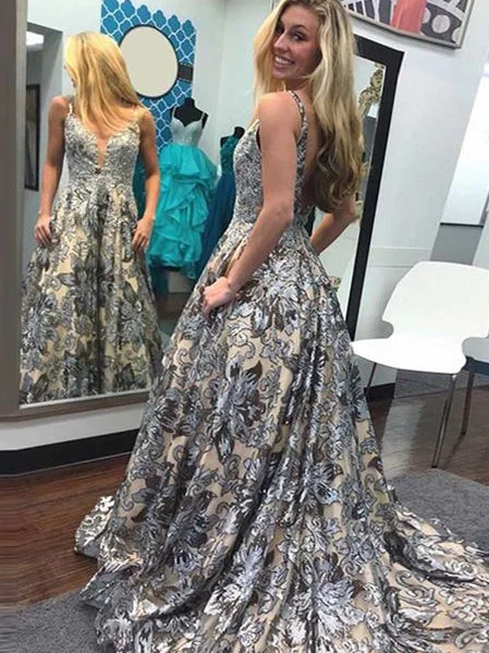 Fantastic Deals Beautiful Prom Dresses with Straps A Line Sweep Train Long Lace Chic Prom Dress JKL1337 Fantastic Deals Beautiful Prom Dresses with Straps A Line Sweep Train Long Lace Chic Prom Dress JKL1337