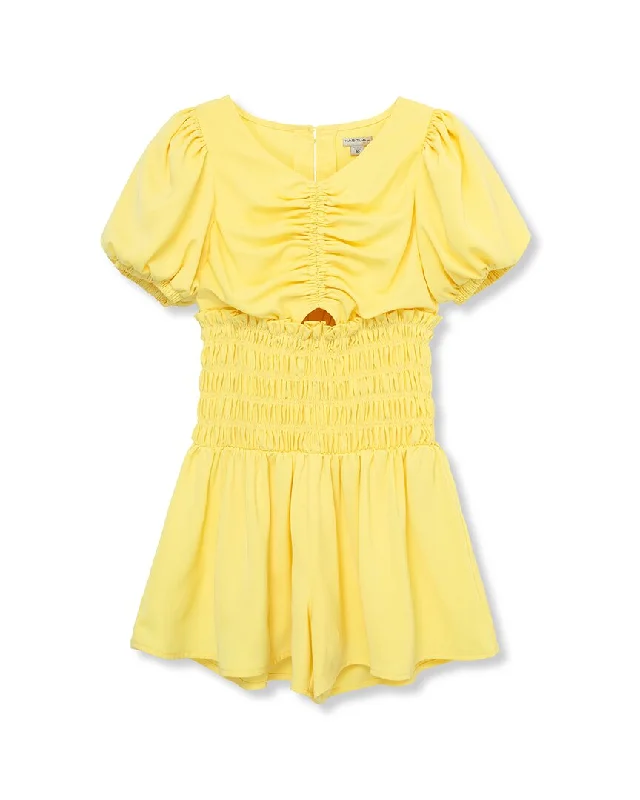 party-ready dressHabitual Smocked Puff Sleeve Romper