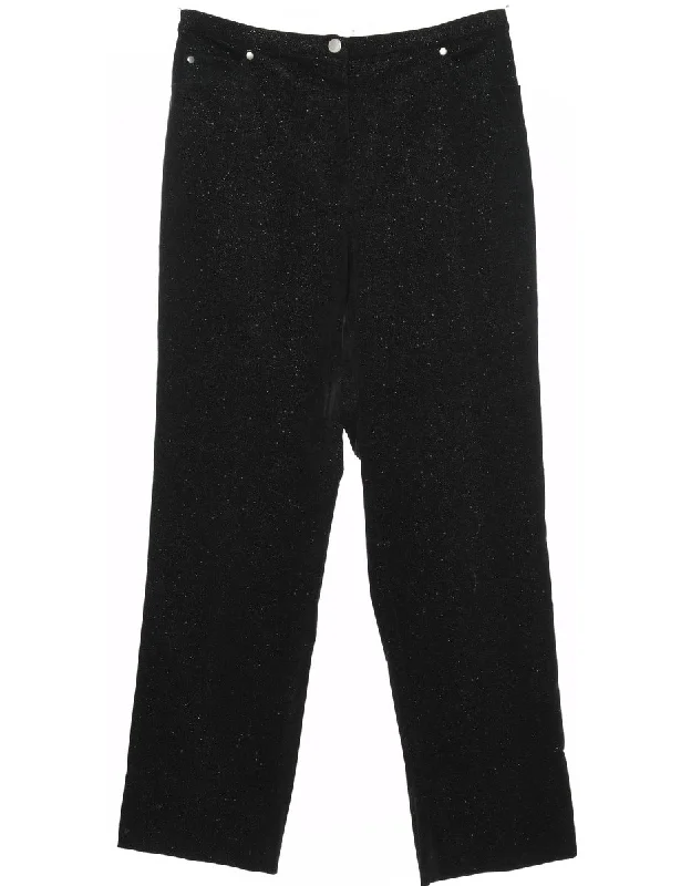 Final Markdown Black & Silver Sparkly Trousers - W30 L30