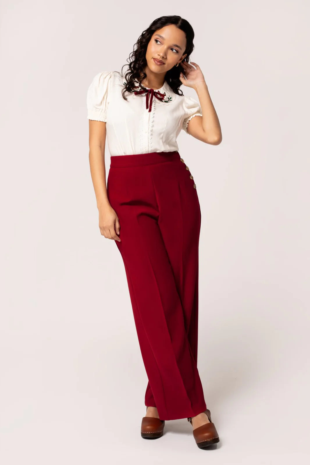 v-neck dressGinger Swing Trousers - Red