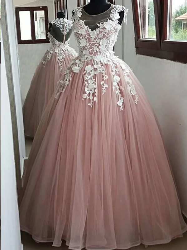 YEAR-End Clearance Chic Prom Dresses Scoop Ball Gown Blush Pink Lace Prom Dress Long Evening Dress JKL1293 YEAR-End Clearance Chic Prom Dresses Scoop Ball Gown Blush Pink Lace Prom Dress Long Evening Dress JKL1293
