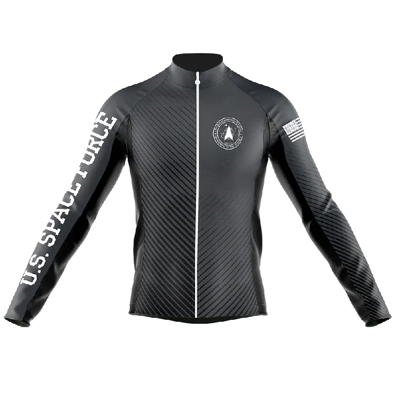 Discount Extravaganza modern athletic hoodieSpace Force Long Sleeve Cycling Jersey