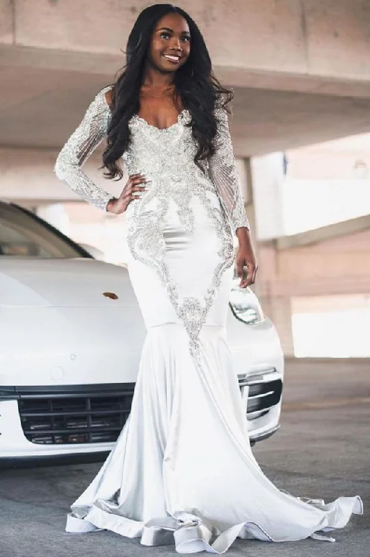 Lowest Price Long Sleeves Evening Gowns Lace Appliques Floor Length Prom Party Gowns Lowest Price Long Sleeves Evening Gowns Lace Appliques Floor Length Prom Party Gowns