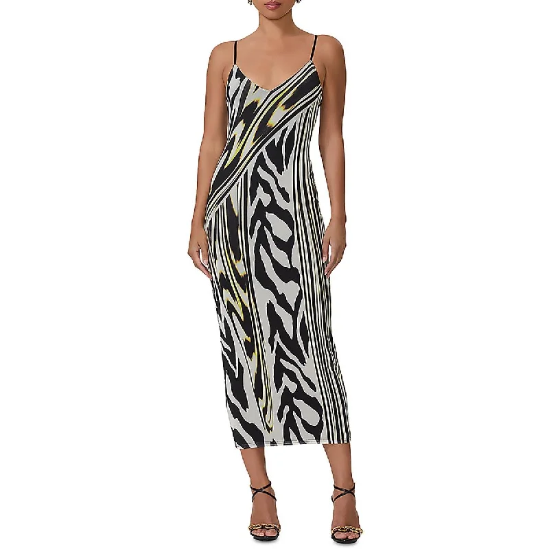 Incredible Offers knit dressWomens Animal Print V-Neck Slip Dress
