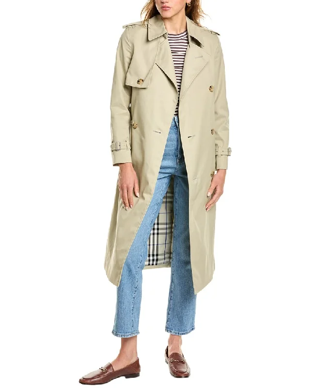 fashion coat with hoodBurberry Double-Breasted Belted Trench Coat