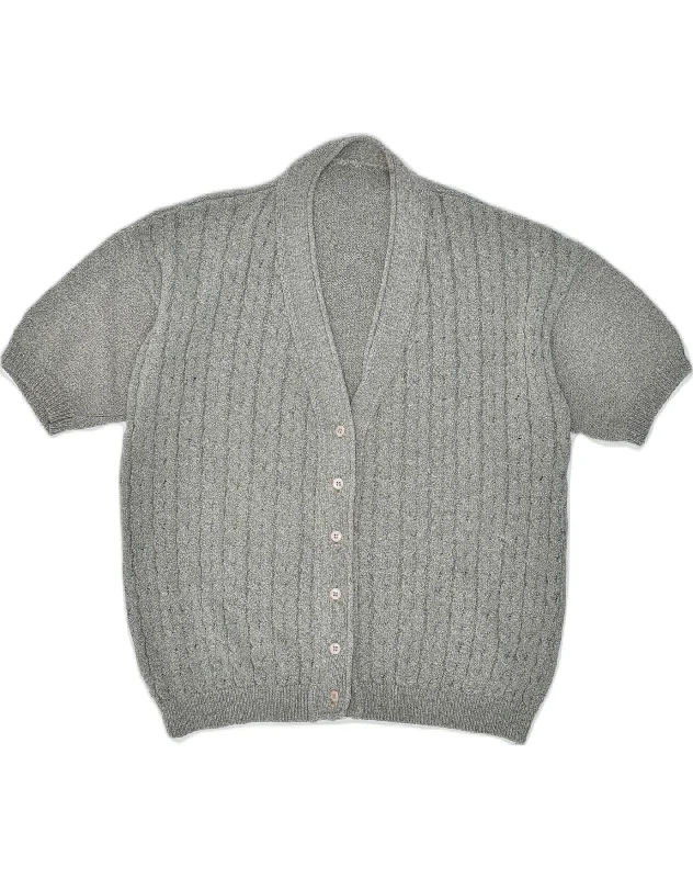 Price Meltdown cool street hoodieVINTAGE Womens Short Sleeve Cardigan Sweater UK 18 XL Grey Wool Price Meltdown cool street hoodieVINTAGE Womens Short Sleeve Cardigan Sweater UK 18 XL Grey Wool