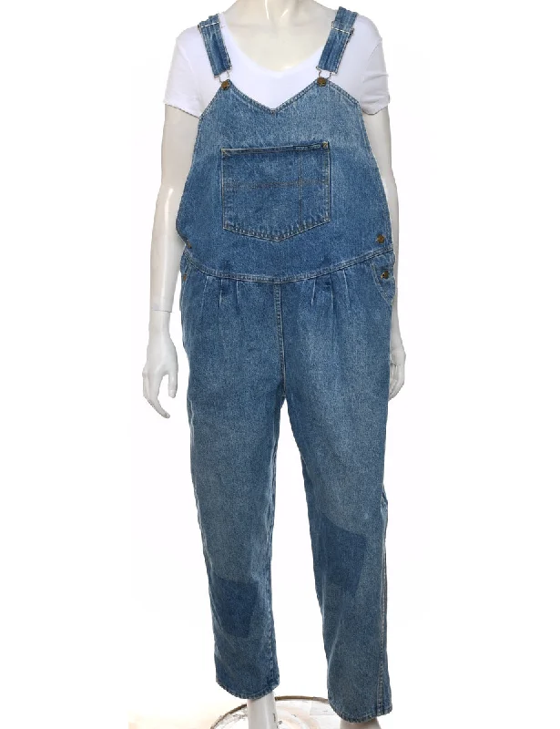 Unmissable Offer Medium Wash Classic Wide-Leg Dungarees - W40 L26