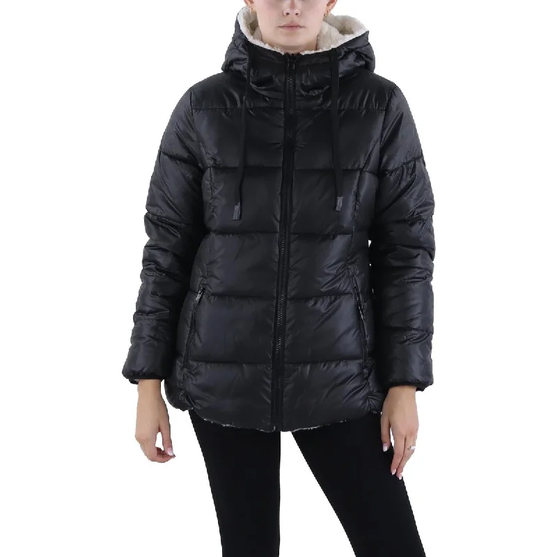 everyday winter coatWomens Faux Fur Cold Weather Puffer Jacket